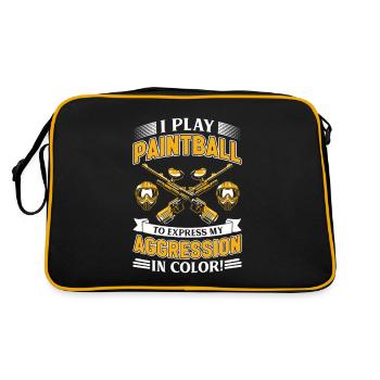 Je joue au paintball pour exprimer mon agressivité en couleur - Sac Retro - noir/or - Dos