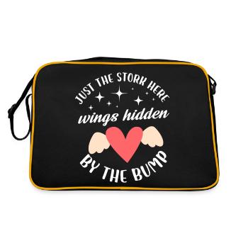just stork here wings hidden by the bump Design - Retro Tasche - Schwarz/Gold - Hinten