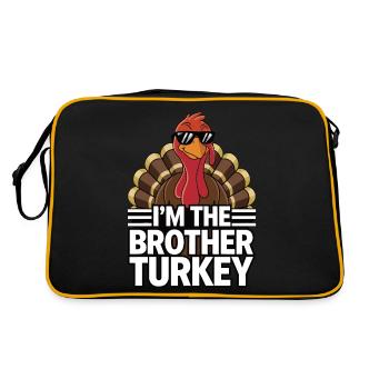 Dinde drôle de Thanksgiving - Sac Retro - noir/or - Dos