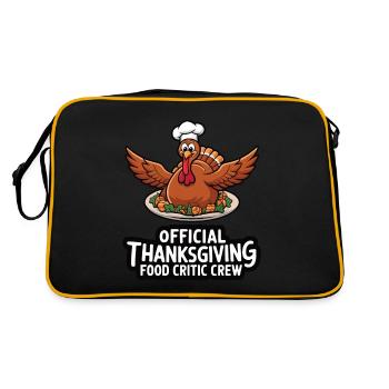 Dinde drôle de Thanksgiving - Sac Retro - noir/or - Dos
