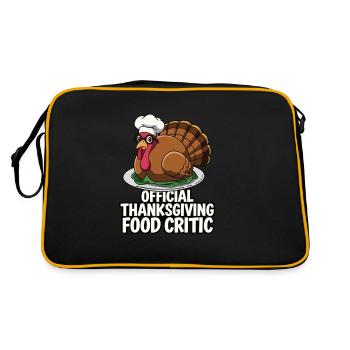 Dinde drôle de Thanksgiving - Sac Retro - noir/or - Dos