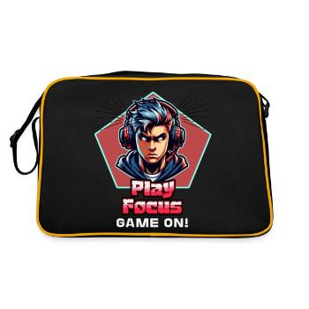 Gamer Gaming Play Focus – Game On ! - Sac Retro - noir/or - Dos