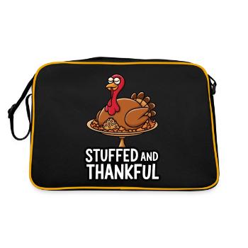 Dinde drôle de Thanksgiving - Sac Retro - noir/or - Dos