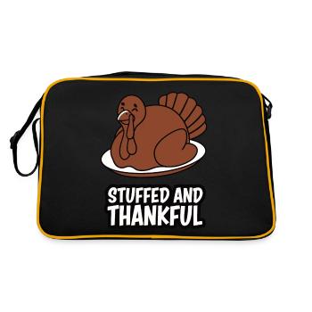 Dinde drôle de Thanksgiving - Sac Retro - noir/or - Dos
