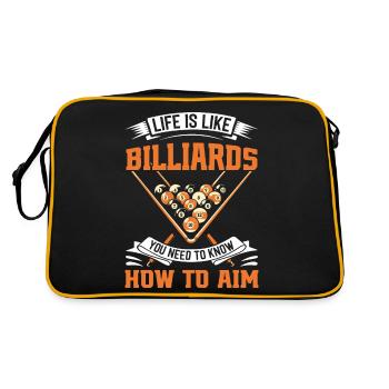 Das Leben ist wie Billard: Du musst wissen, wie man KI macht - Retro Tasche - Schwarz/Gold - Hinten