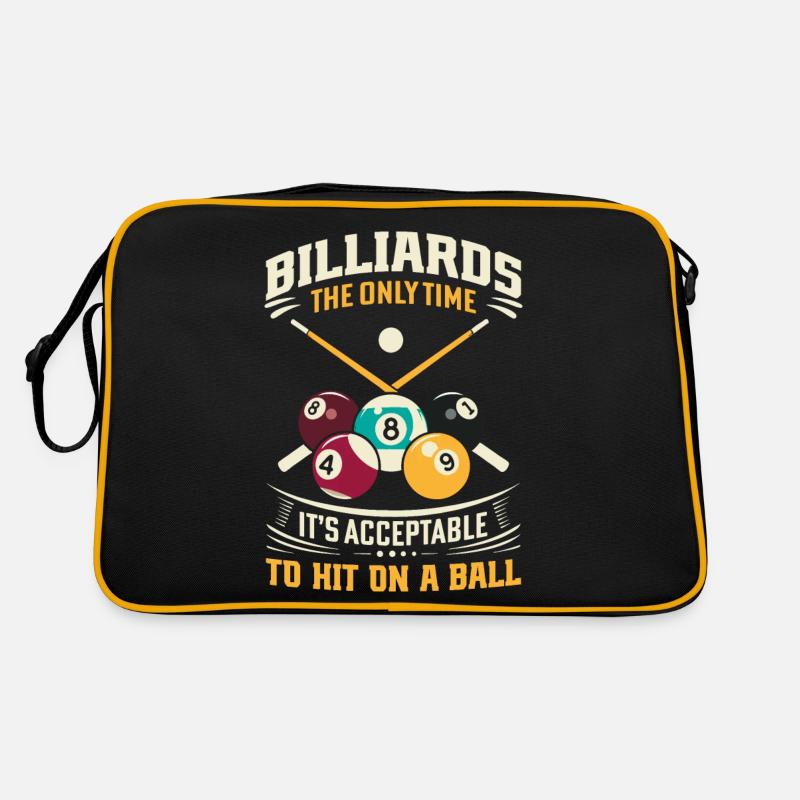 Billard: Die einzige Zeit, in der es akzeptabel ist, - Retro Tasche - Schwarz/Gold