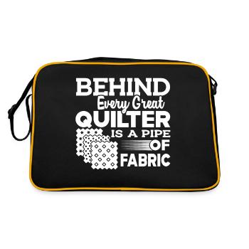 Quilter Behind Every Great Quilter - Retro Bag - black/gold - Back
