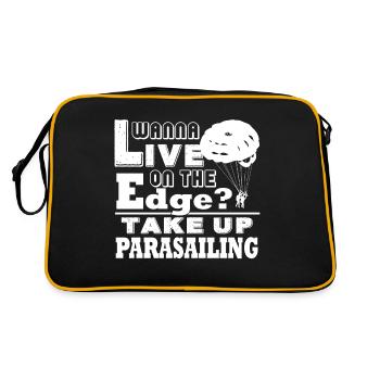 Wanna Live On The Edge Take Up Parasailing - Retro Bag - black/gold - Back