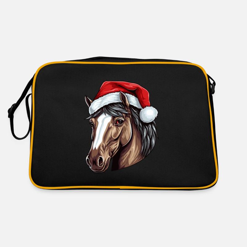 Portrait de Noël tête de cheval Sac Retro