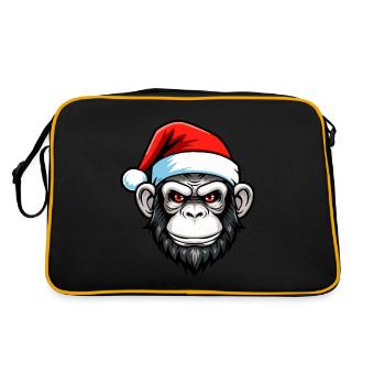 Monkey Head Christmas Portrait - Retro Bag - black/gold - Back