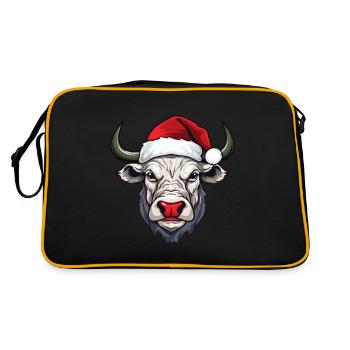 Bull Head Christmas Portrait - Retro Bag - black/gold - Back