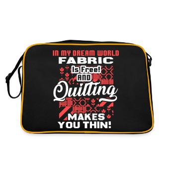 Quilting Makes You Thin - Retro Bag - black/gold - Back