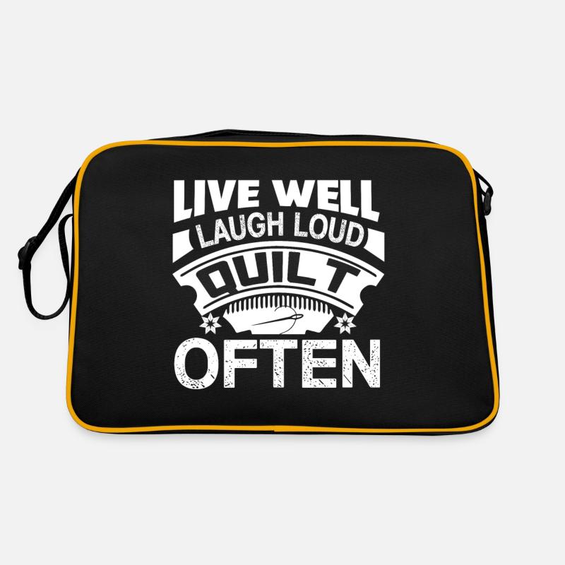 Quilting Live Well Laugh Loud Quilt Often Retro Bag