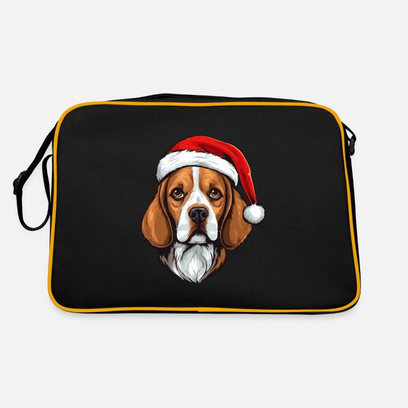 Portrait de Noël tête de chien beagle Sac Retro