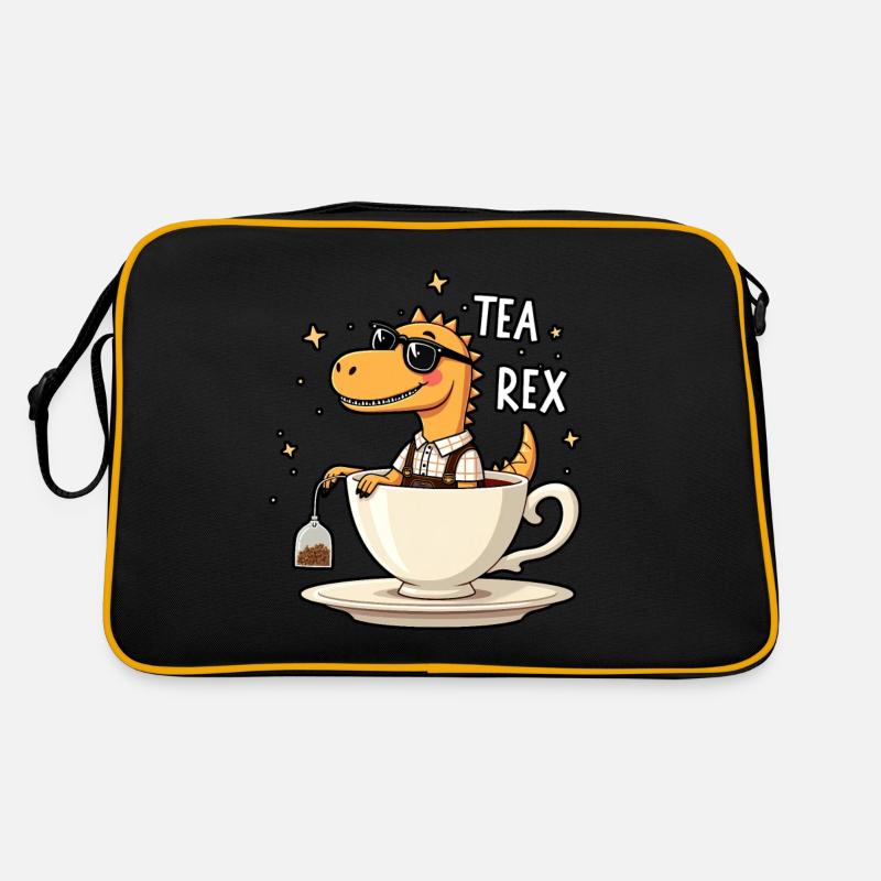 Tea Rex - Retro Tasche - Schwarz/Gold