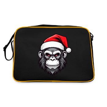 Monkey Head Christmas Portrait - Retro Bag - black/gold - Back