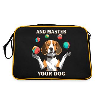 BEAGLE JUGGLES AND MASTER YOUR DOG - Retro Bag - black/gold - Back