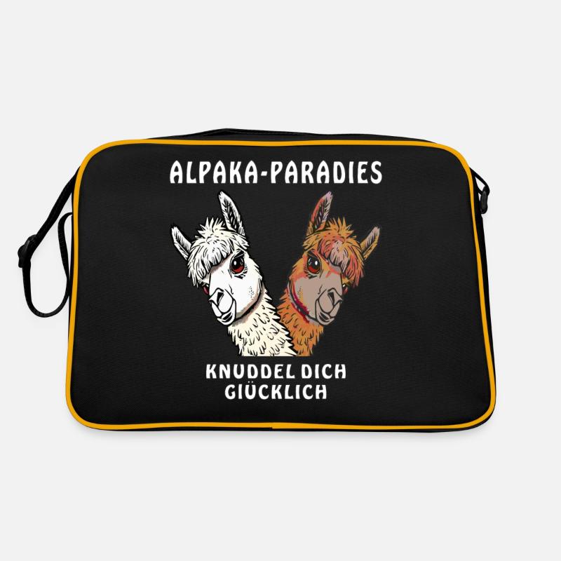ALPAKA-PARADIES KNUDDEL DICH GLÜCKLICH - Retro Tasche - Schwarz/Gold