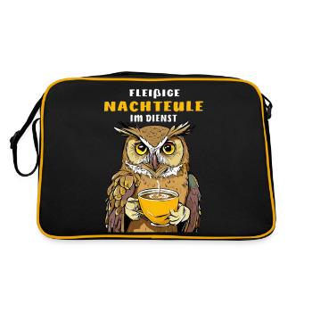 INDUSTRIOUS NIGHT OWL ON DUTY - Retro Bag - black/gold - Back