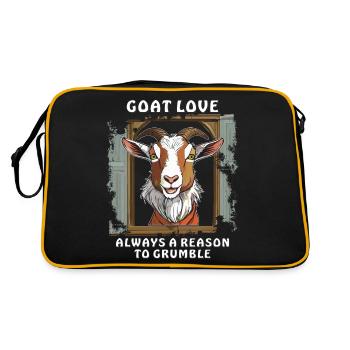 GOAT LOVE ALWAYS A REASON TO GRUMBLE - Retro Bag - black/gold - Back