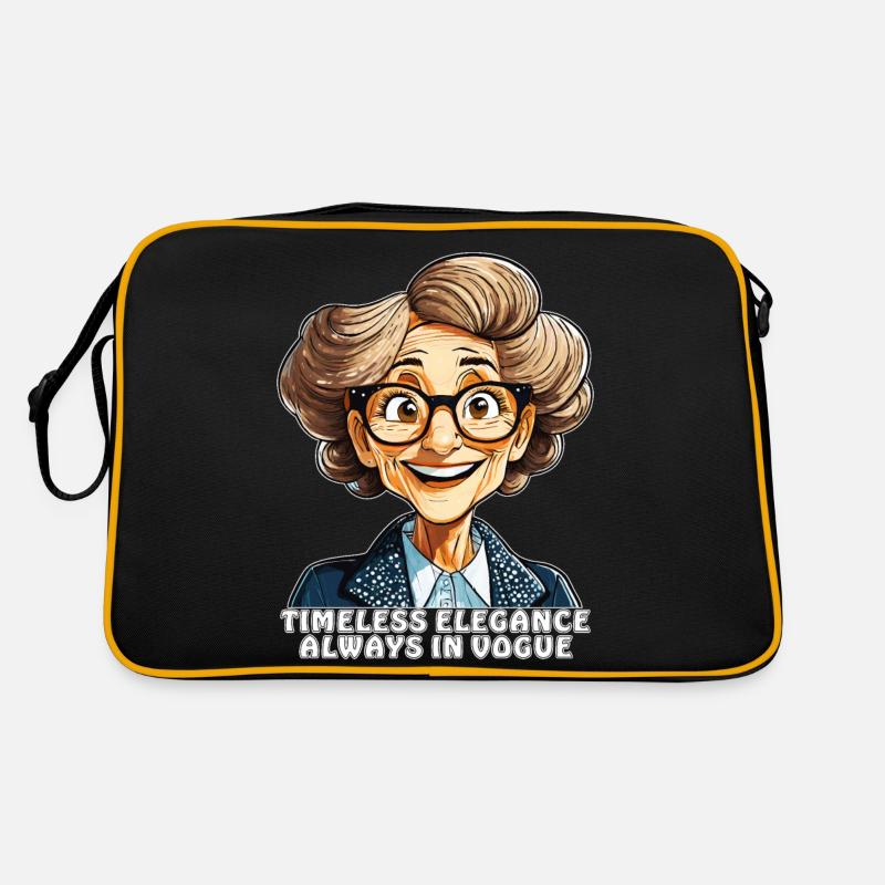 ÄLTERE FRAU TIMELESS ELEGANCE - Retro Tasche - Schwarz/Gold