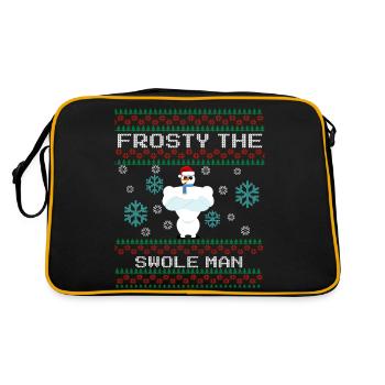 Ugly Christmas Lustiger Spruch mit Schneemann - Retro Tasche - Schwarz/Gold - Hinten