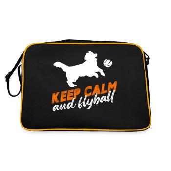 restez calme et flyball Design pour un fan de chiens - Sac Retro - noir/or - Dos