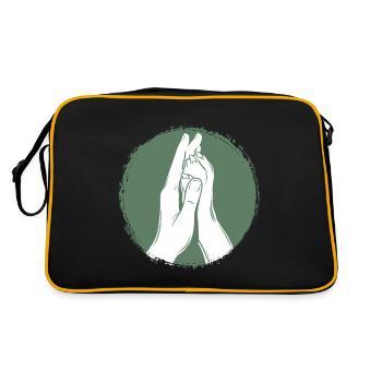 Hand + Dog Paw - High Five - Dog Fan - Retro Bag - black/gold - Back