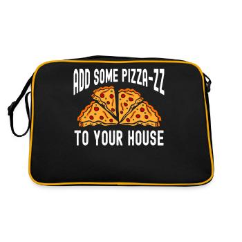 Verleihen Sie Ihrer Hauspizza etwas Pizza-zz - Retro Tasche - Schwarz/Gold - Hinten