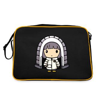 Winter Eskimo Igloo Comic - Retro Bag - black/gold - Back