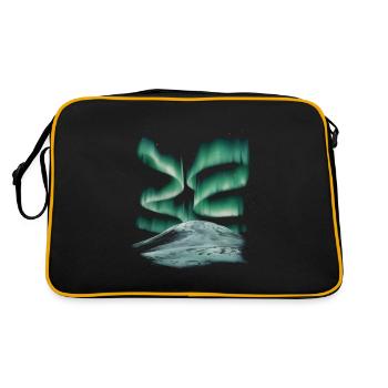 Polarlichter Nordlights - Retro Tasche - Schwarz/Gold - Hinten