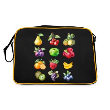J’adore les fruits. Manger sainement, c’est mon alimentation - Sac Retro - noir/or - Dos