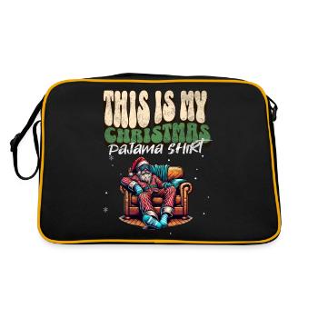 Sleep lazy Santa Claus This is my Christmas pajama - Retro Bag - black/gold - Back