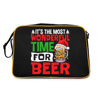 It's The Most Wonderful Time For Beer Christmas S - Retro Tasche - Schwarz/Gold - Hinten