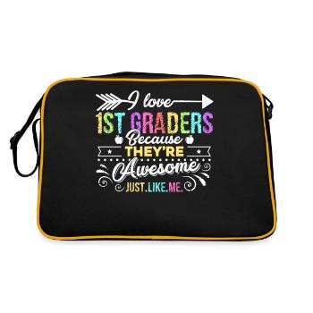 1st Grade Teacher I Love 1st Graders - Retro Bag - black/gold - Back