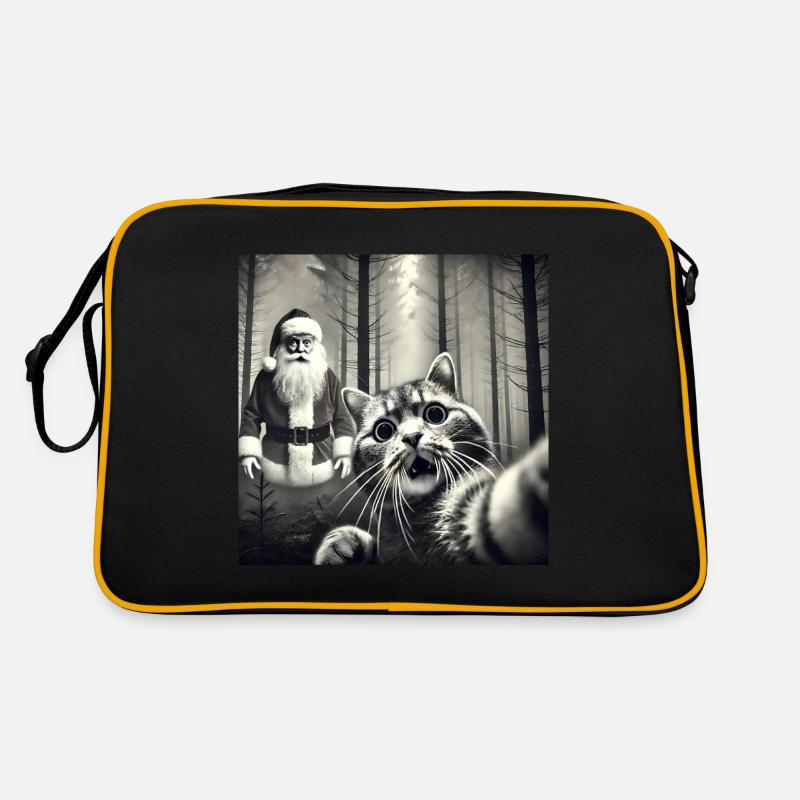 Le chat et le père Noël existent vraiment : Selfie Noël Sac Retro