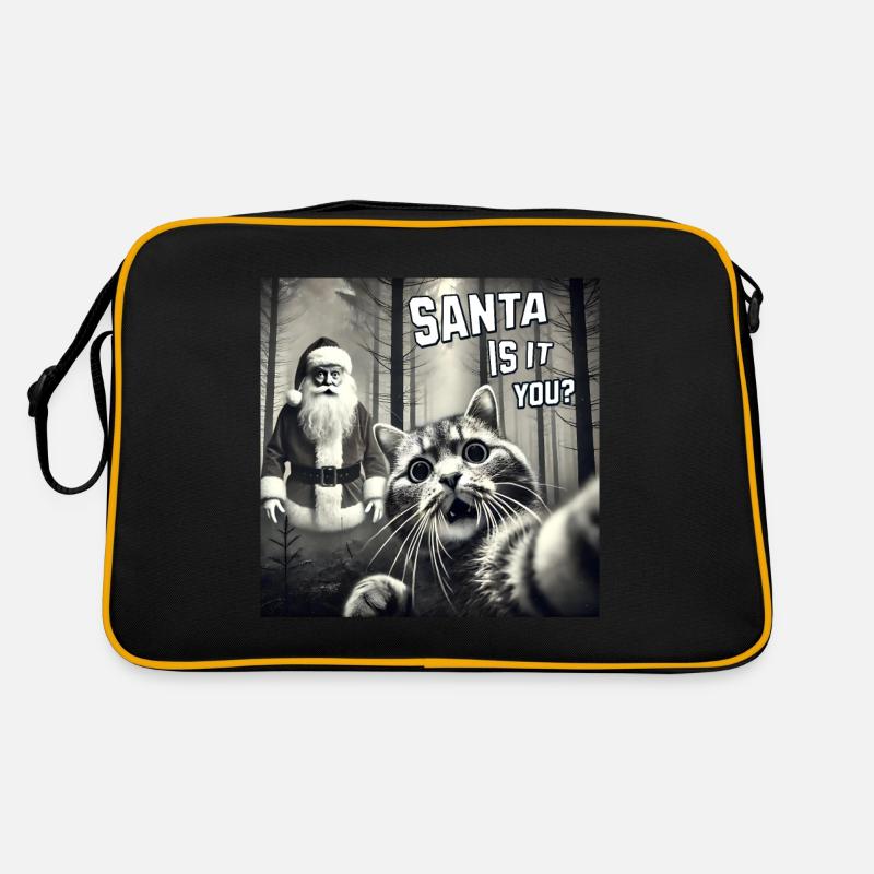 Le chat et le père Noël existent vraiment : Selfie Noël Sac Retro