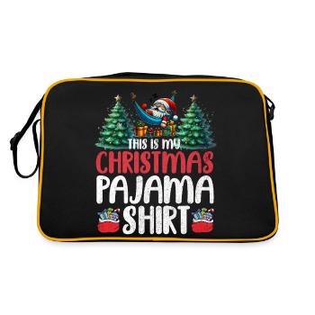 Sleep lazy Santa Claus This is my Christmas pajama - Retro Bag - black/gold - Back