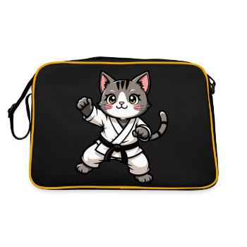 KARATECAT - Retro Bag - black/gold - Back