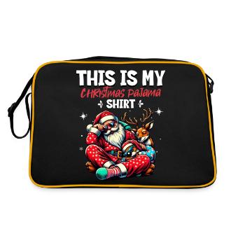 Sleep lazy Santa Claus This is my Christmas pajama - Retro Bag - black/gold - Back