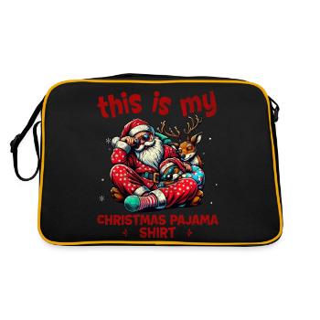 Sleep lazy Santa Claus This is my Christmas pajama - Retro Bag - black/gold - Back