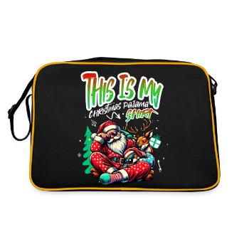 Sleep lazy Santa Claus This is my Christmas pajama - Retro Bag - black/gold - Back