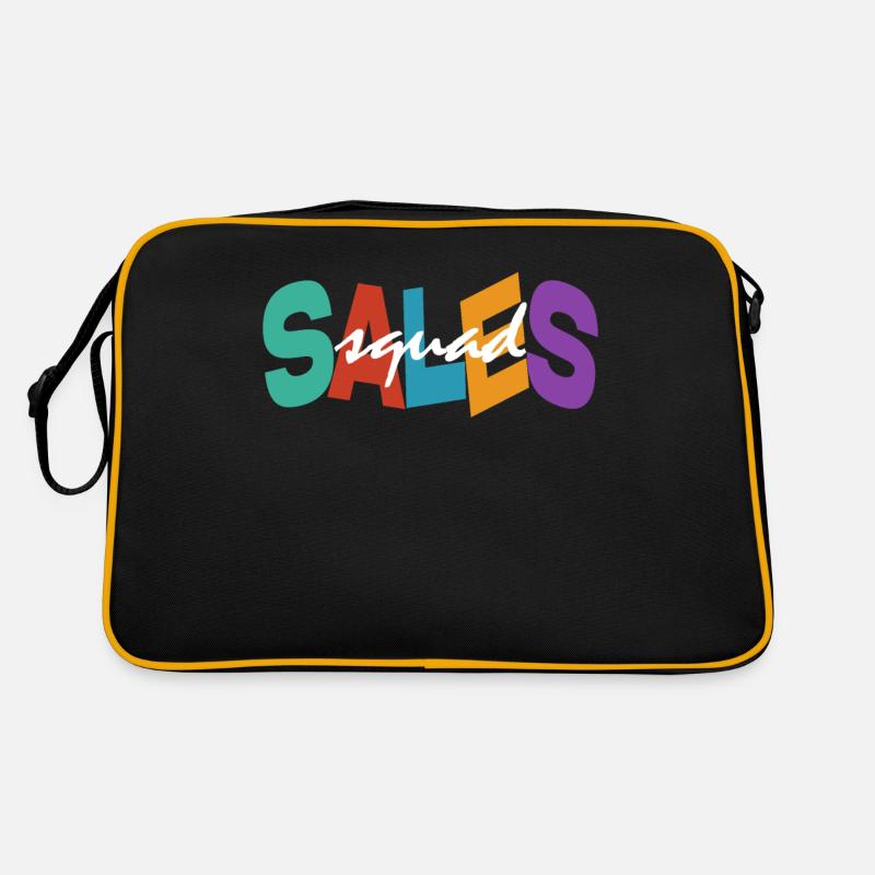 Équipe de vente Typographie colorée Conception Équipe de vente Sac Retro