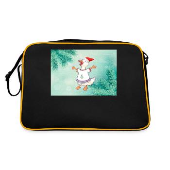 Canard de Noël en pull festif Noël - Sac Retro - noir/or - Dos