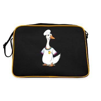 Koch Ente Cartoon Chef Duck Cartoon - Retro Bag - black/gold - Back
