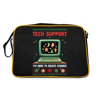 Delete Your Cookies – Funny Christmas Shirt - Retro Tasche - Schwarz/Gold - Hinten