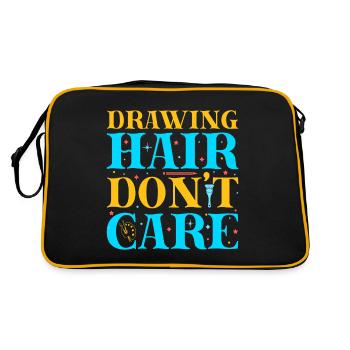 Artist Painter Graphic Drawing Hair Don´t Care - Retro Tasche - Schwarz/Gold - Hinten