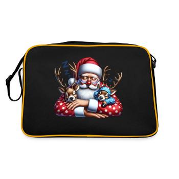 Sleep lazy Santa Claus This is my Christmas pajama - Retro Bag - black/gold - Back