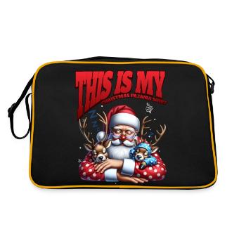 Sleep lazy Santa Claus This is my Christmas pajama - Retro Bag - black/gold - Back