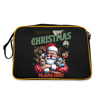 Sleep lazy Santa Claus This is my Christmas pajama - Retro Bag - black/gold - Back
